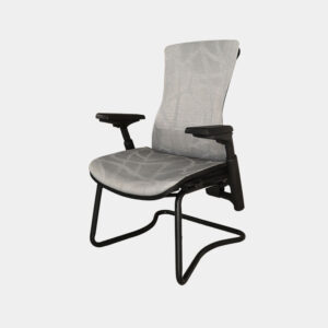 Silla secretaria YS-0813G Gris con reposabrazos