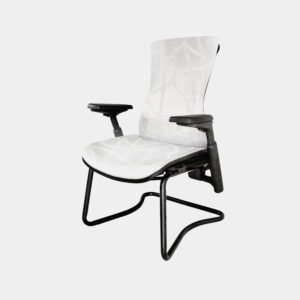 Silla secretaria YS-0813G Blanco con reposabrazos