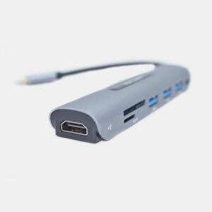 Adaptador Multipuerto TX-HUB71HDM USB Tipo C a 3 USB 3.0 + HDMI 4K + PD+ SD + FT Silver